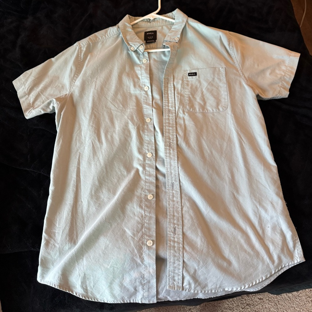 RVCA Light Blue Casual Button Down Shirt